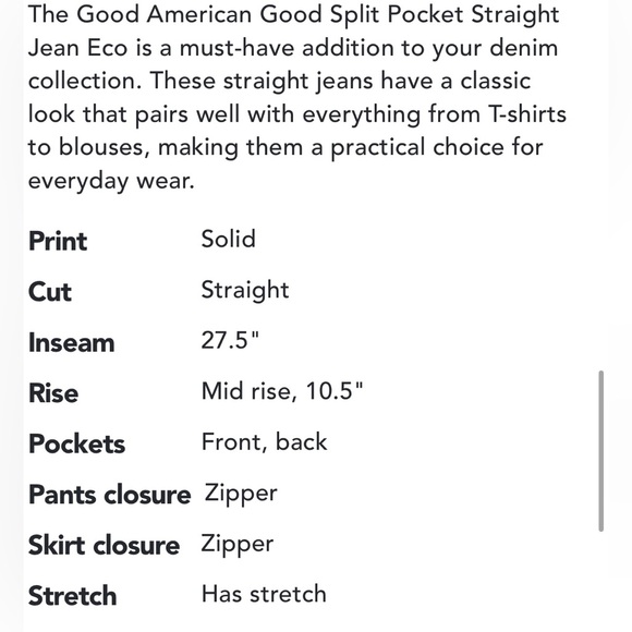 🤩 GOOD AMERICAN—GOOD SPLIT POCKET STRAIT JEAN! 🎊 - Picture 11 of 11
